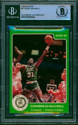 1984-85 Star Co CEDRIC MAXWELL Signed Card #8 Slabbed Auto Boston Celtics SP BAS - Image 1 of 2