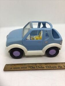 2001 Origin Mattel Polly Pocket Rare Blue Beach Car 6" Jeep Toy Flower