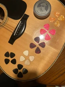 assorted guitar pick pack with metal storage container option #2 - 28 picks - Picture 1 of 10