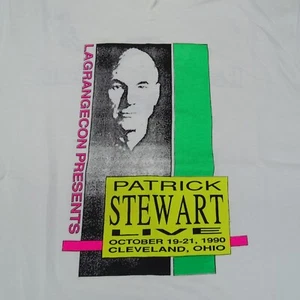 Vintage Patrick Stewart LAGRANGECON 90 Star Trek Convention T-Shirt L Cleveland - Bild 1 von 7