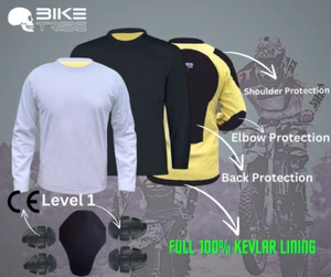 Motorbike, Motorcycle T-shirt Full Kevlar Lined and CE Armoured Bike Tribe ® - Picture 1 of 6
