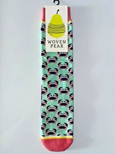 Calcetines para mujer TEJIDOS PERA Aqua y rosa ""Feeling Crabby"" -- Nuevos con etiquetas - Imagen 1 de 2
