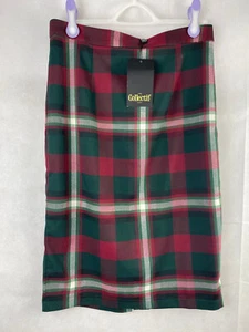 Collectif Skirt UK 12 M Polly Festive Check Pencil - Picture 1 of 13