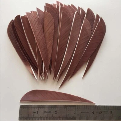50 piezas plumas parabólicas marrones de 4 pulgadas con pliegues RW LW Foto 1 de 4