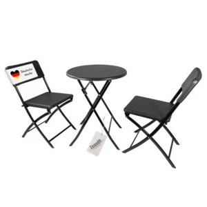 Balkonmöbel Set 3-teilig, klappbar, 2x Balkonstühle + 1 runder Balkontisch, Ratt - Bild 1 von 8