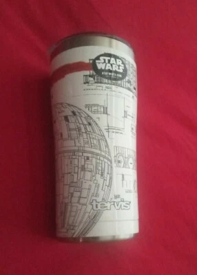 Star Wars Death Star Tervis Tumbler 20 Oz SE Schematics Blueprint Aço Inoxidável NOVO - Imagem 1 de 4