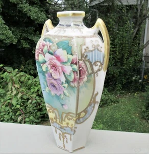 Vintage / Antique Double Handle Kyota Ceramics Vase - 12 ¼” - Picture 1 of 6