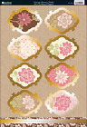 Shabby Chic Die-Cut Punch-Out Sheet 8"X12"-Vintage Flowers Pink/Ivory