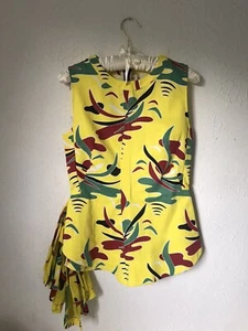 Marni Women’s Italian Yellow Printed Placket Pleat Jacket - Picture 1 of 15