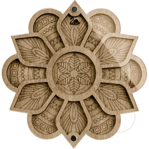 "Vassoio organizzatore perline di legno con coperchio ""Fiore" - Foto 1 di 4