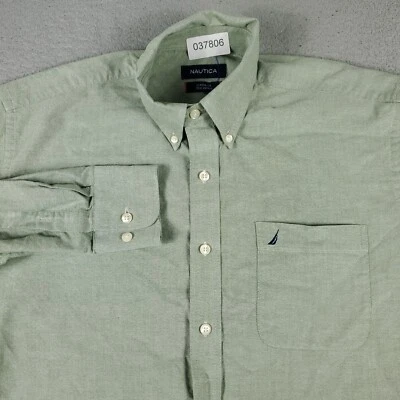 Camisa Nautica Para Hombre Talla 15.5 Verde Vestido Abotonado Manga Larga * Foto 1 de 4