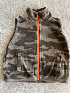 Chaleco Carters Niños Marrón Camuflaje Vellón Cremallera Completa Naranja 12 Meses - Imagen 1 de 7