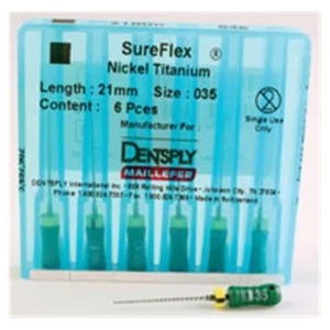 Dentsply SureFlex Nickel Titan Endodontie Feilen 6/PK Größe 035 21 mm Handfeile - Bild 1 von 1
