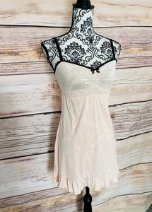 Cosabella Amore Women’s Light Peach Mesh Nightie Chemise Mini Cami Slip Dress M - Picture 1 of 11