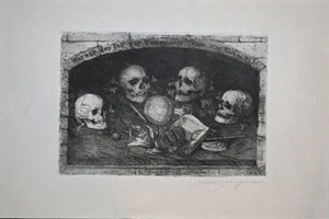 VANITAS MEMENTO MORI KAISER WEISER BETTLER TOR RADIERUNG MÜLLER BAUMGARTEN 1920 - Picture 1 of 10