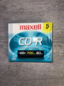 New MAXELL CD-R 700MB 80 Minute Recordable Compact Disc 5 Pack Computer Use - Picture 1 of 9