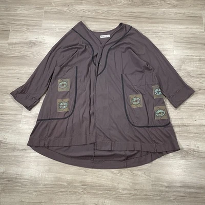 Vintage Blue Fish Clothing Dress Top Womens Size 2 Purple Art Lagenlook USA Made - Image 1 of 4