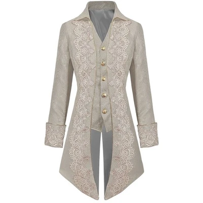 Mens Vintage Gothic Steampunk Tailcoat Renaissance Victorian Frock Coat - Image 1 of 4