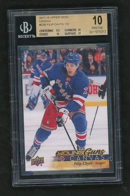2017-18 Upper Deck Series 1 UD Canvas Young Guns Filip Chytil #C95 RC BGS 10 - Image 1 of 2