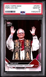 2025 TOPPS NOW #PAPA1 PAPA LEONE XIV PSA 10 - Foto 1 di 1