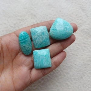 4 Pcs Amazonite Mix Shape Cabochon Approx 110.50Cts AMJ489 - Picture 1 of 3