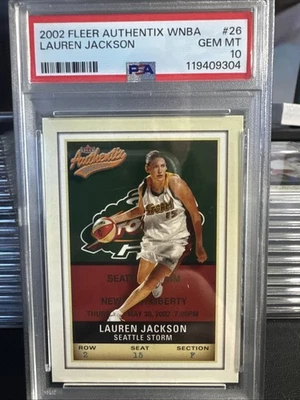 2002 Fleer Authentix WNBA #26 Lauren Jackson PSA 10 2nd Year Seattle Storm Pop 2 - Image 1 of 2