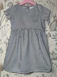Girls Age 3-4 Years - Next Summer Denim Striped Dress - Picture 1 of 3