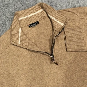 Smartwool Sparwood Sweater Men’s M Wool Blend 1/2 Zip Knit Light Brown - Picture 1 of 11