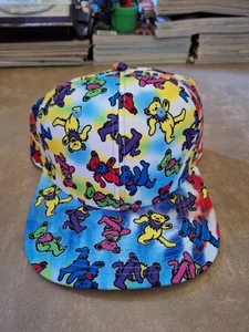 Grateful Dead Cap Hat Bioworld Flat Brim Multicolor Dancing Bear Adjustable NEW - Picture 1 of 11