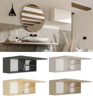 Badschrank Badmöbel Hängeschrank 60/80/120 cm Kaschmir, Cappuccino, Anthrazit - Bild 1 von 4