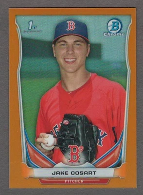 JAKE COSART 2014 Bowman Chrome Mini ORANGE REFRACTOR #88 #06/10 Red Sox 1st Card - Image 1 of 2