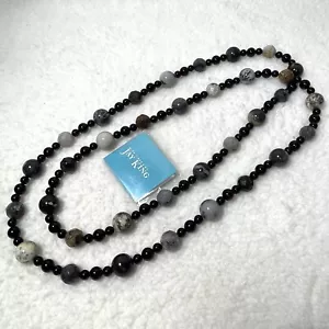 JAY KING Natural Stone Long Necklace Quartz Agate Onyx Multi Gem - Picture 1 of 12