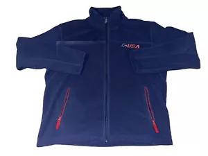 Herren XL Fleecejacke Blau Konferenz USA Reißverschluss Langarm Aeropostale Athletic - Bild 1 von 6