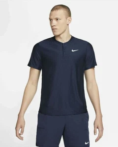 NEW NIKE [L] Men's Court Breathe Advantage Polo Shirt-Obsidian Blue CV2499-451 - Picture 1 of 4