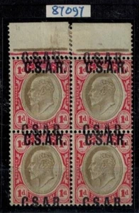 TRANSVAAL CSAR OVPT Top Marginal Block of 4 SG R04a MNH VF CV L600++ w/RPSL Cert - Picture 1 of 3