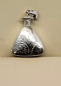 Memorial Urn Necklace for Ashes Creamation Pendant Perfume 925 Sterling Silver T - Picture 1 of 5