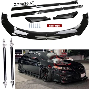 Front Bumper Lip Spoiler Splitter Body Kit+Side Skirt For Acura TL TLX ILX - Picture 1 of 23