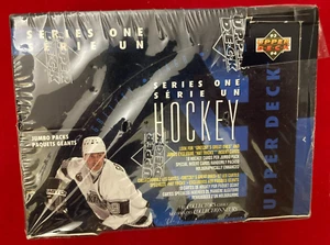 1993 - 1994 UPPER DECK SERIES 1 SEALED JUMBO PACKS HOCKEY CARD BOX - Picture 1 of 12