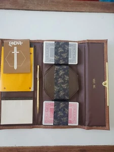 2 mazzi di carte da gioco Lancina vintage in astuccio con matita e score pad. Mai usato - Foto 1 di 6