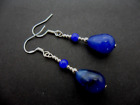 A Pair Of Dangly Blue Jade Bead Earrings With 925 Solid Silver Hooks. New..
