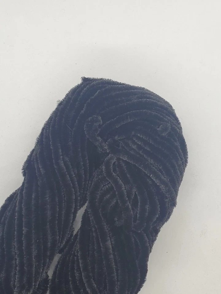 BLACK RAYON CHENILLE 5 Yard Pack Fly & Jig Tying Material You Pick Size - Image 1 of 1