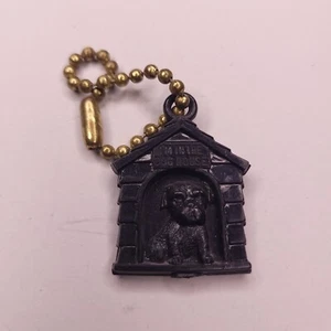 Vtg 90s I'm In The Dog House Puppy Funny Trouble Black Keychain Keyring Husband - Picture 1 of 4
