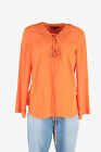 Hippie Gypsy Embroidered Blouse Tunic Top Vintage Kaftan Orange Size L - LB396