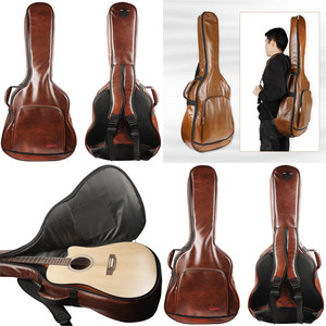leather acoustic guitar gig bolsa