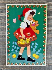 Vintage Girl Paper Doll Book 1976 Carlsen Copenhagen Denmark 3080/1 Uncut Apples - Picture 1 of 5