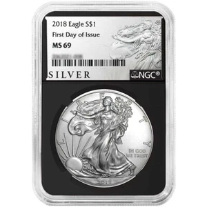 2018 $1 American Silver Eagle NGC MS69 FDI ALS Label Retro Core - Picture 1 of 2