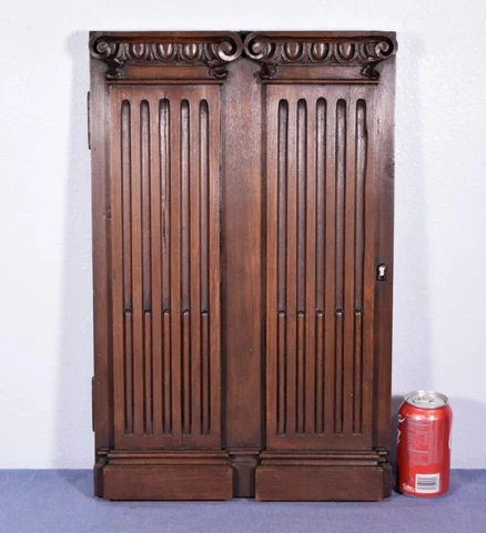 *French Antique Panel/Door with Greek Ionic Columns in Walnut Wood Salvage Cover