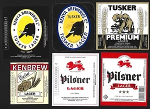 KENYA Brewery Beer label 6 diff. - Picture 1 of 1