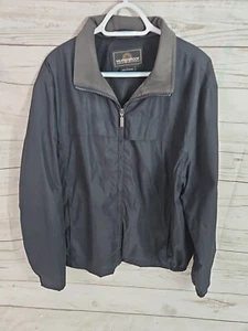 Weatherproof Jacket Mens Large Full Zip Pockets Lined Black - Picture 1 of 11