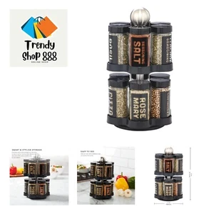 12 Jar Madison Revolving Countertop Spice Rack with Spices Included, FREE Spi... - Picture 1 of 7